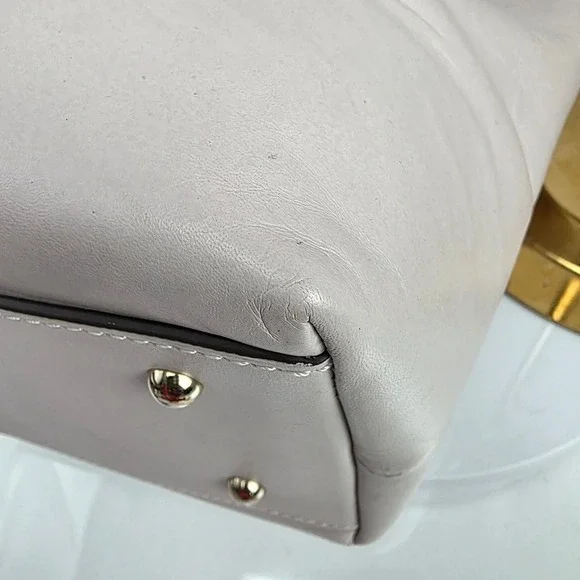 Dooney Bourke Small Barlow Flynn Tote Bag Leather Gray White Tan - Picture 14 of 15